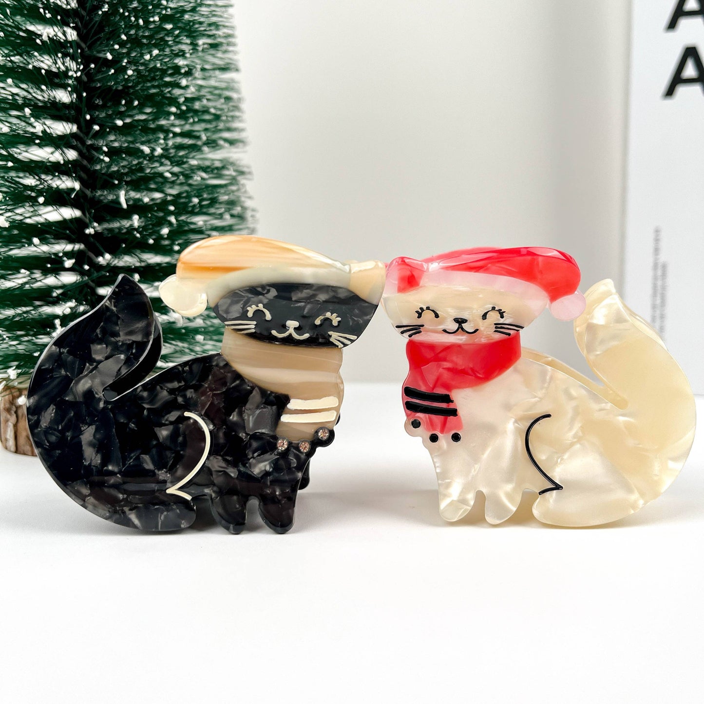 Christmas Cat Claw Clip, Christmas Series Acetate Hair Clip