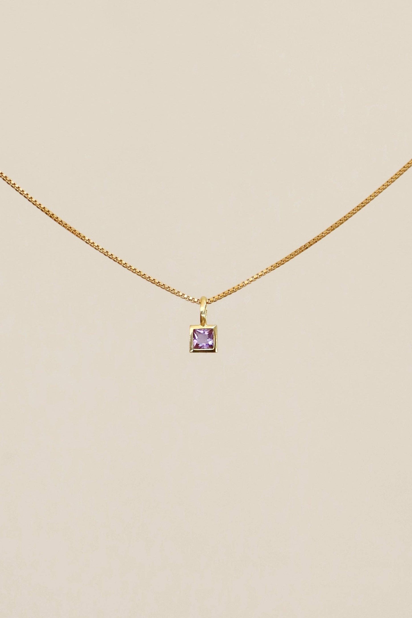 SQUARE BEZEL BIRTHSTONE CHARM