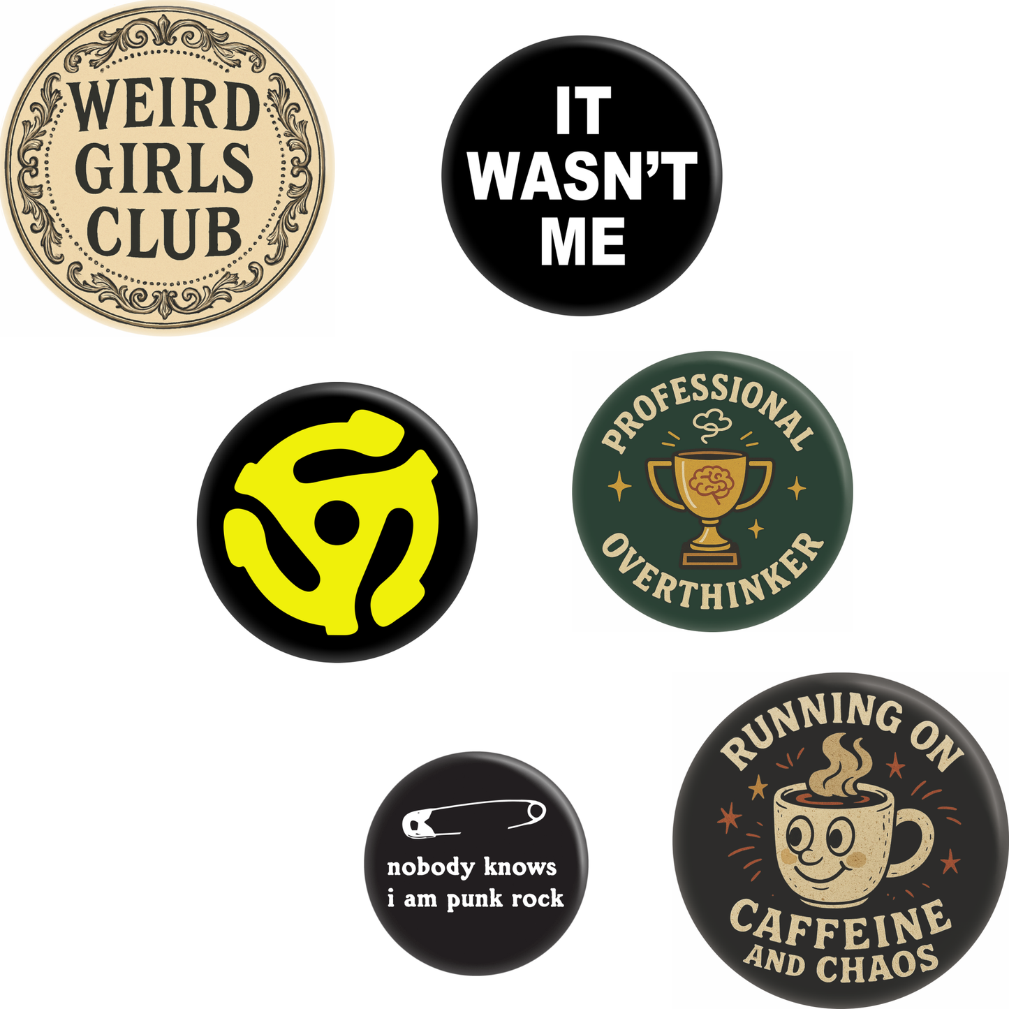 Funny Buttons Mix Humor Novelty Pop Culture