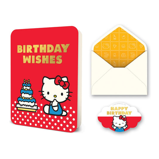 Retro Hello Kitty Birthday Wishes Deluxe Greeting Card