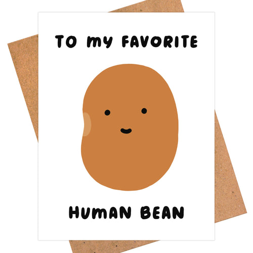 Favorite Human Bean, Valentines Card, Love Anniversary Card - Front & Company: Gift Store