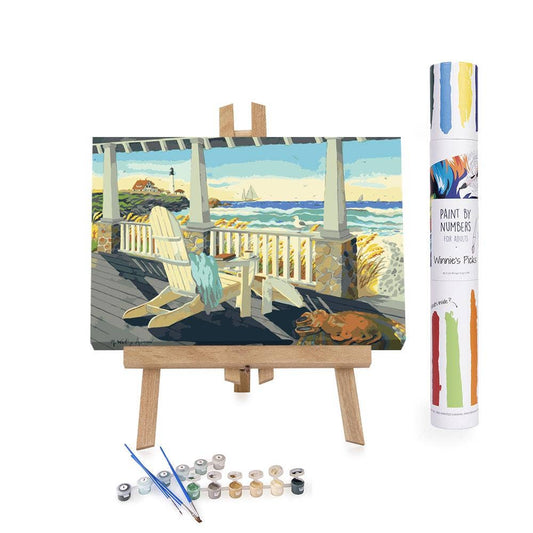 Morning Coffee at the Beach House - Summer Paint by Numbers