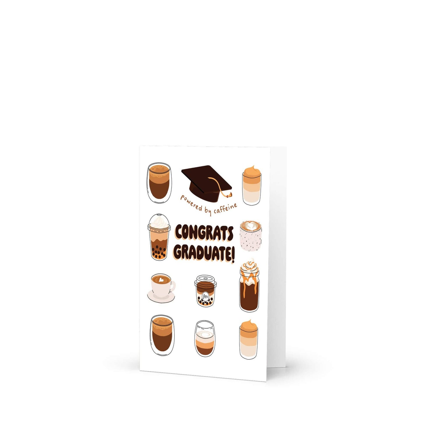Coffee Graduation Card | Caffeine Drink Bubble Tea Congratulations
