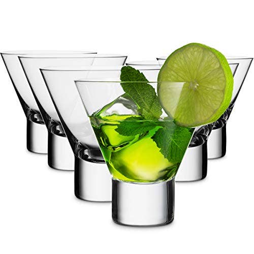 MITBAK 8oz Set of 6 Elegant Martini & Cocktail Bar Glasses - Front & Company: Gift Store