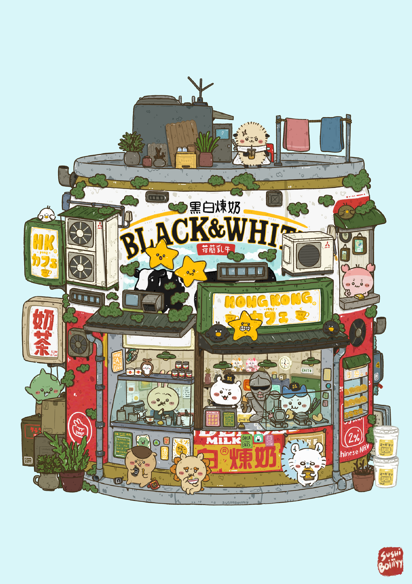 Chiikawa Hong Kong Cafe Postcard