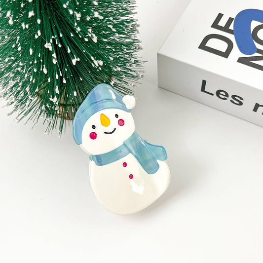 Cartoon Snowman Claw Clip, Christmas Acetate Hair Clip