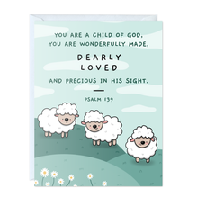 Load image into Gallery viewer, Cute Religious Bible Quote Greeting Card (A child of god)
