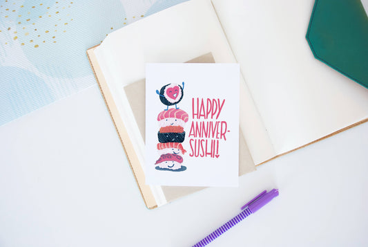 Happy Anniver-Sushi Card