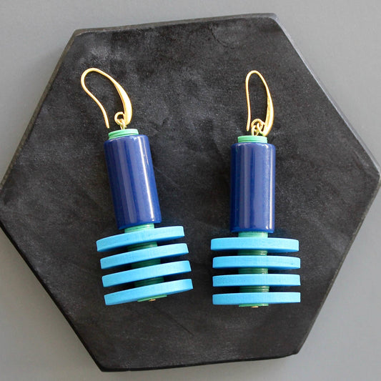 KYLE42 geometric capri blue earrings