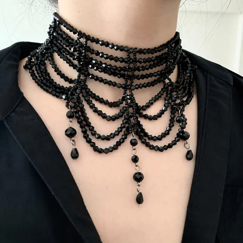 Black Multi-layer Choker Necklaces - Front & Company: Gift Store