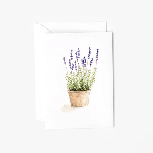 Lavender mini enclosure notecard