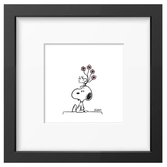 Peanuts Flowers Framed Print Hand