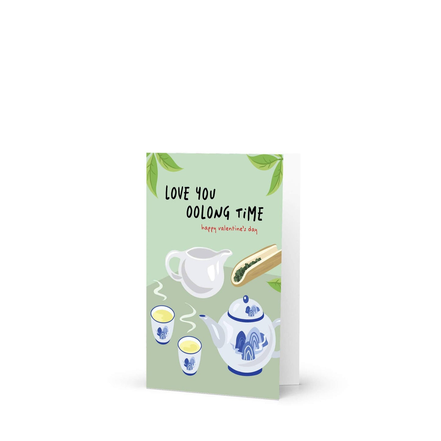 Love You Oolong Time Valentine's Day Card | Chinese Teapot