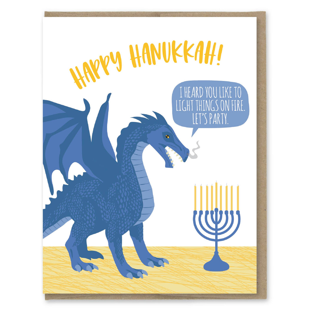 Happy Hanukkah Card - Menorah Dragon