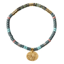 Load image into Gallery viewer, Stone Intention Charm Bracelet - African Turquoise/Gold
