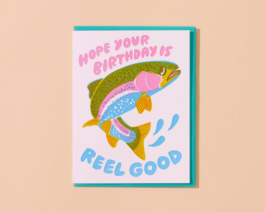 Reel Good (Trout) Letterpress Fish Birthday Card