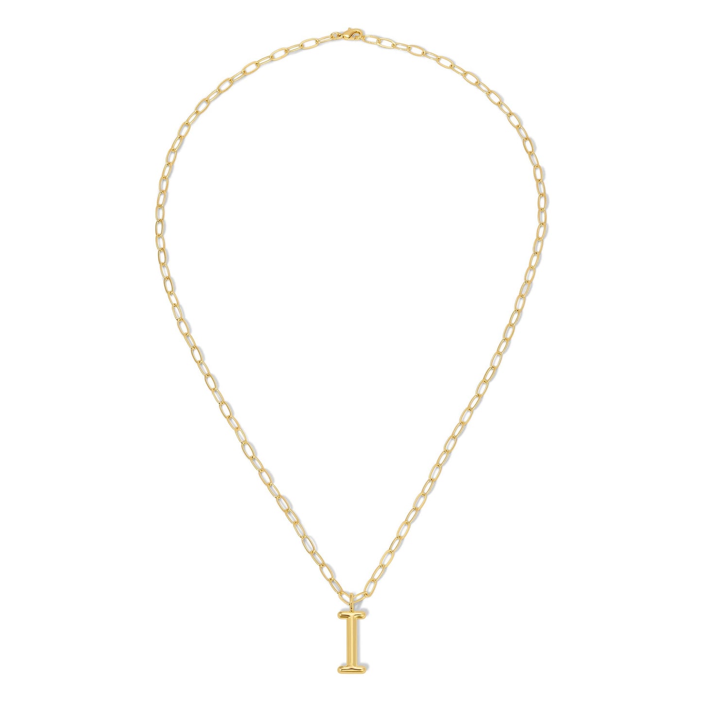 Puffy Letter Initial Necklace