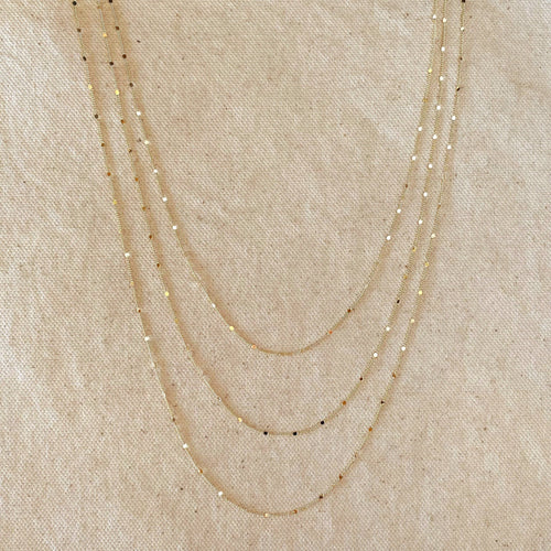 18k Gold Filled 1mm Curb Chain With Pressed Details - Front & Company: Gift Store