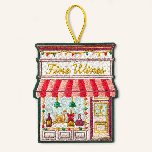 Embroidered Ornament Wine Shop Ornament