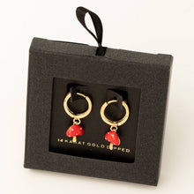 Load image into Gallery viewer, Secret Box Gold Dipped Mushroom Drop Earrings
