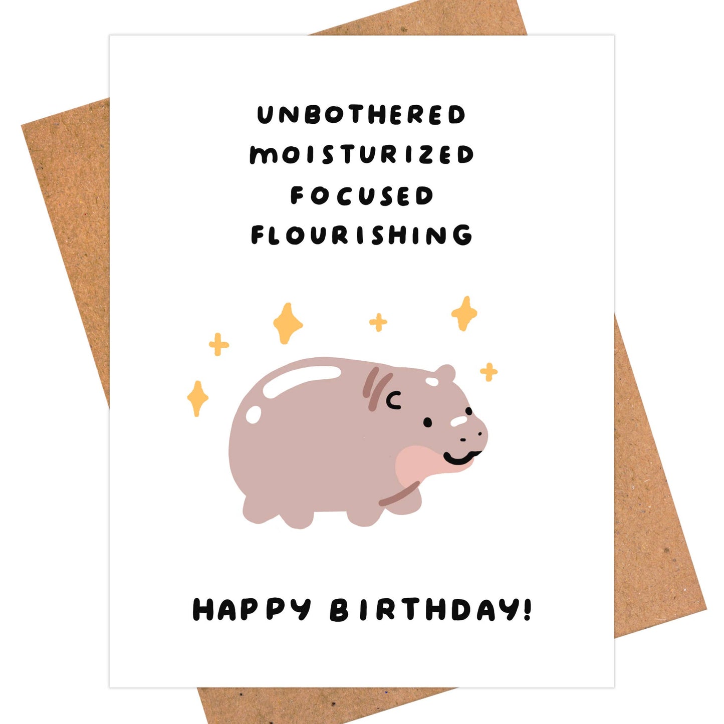 Moo Deng Hippo Birthday Card - Self Care Love