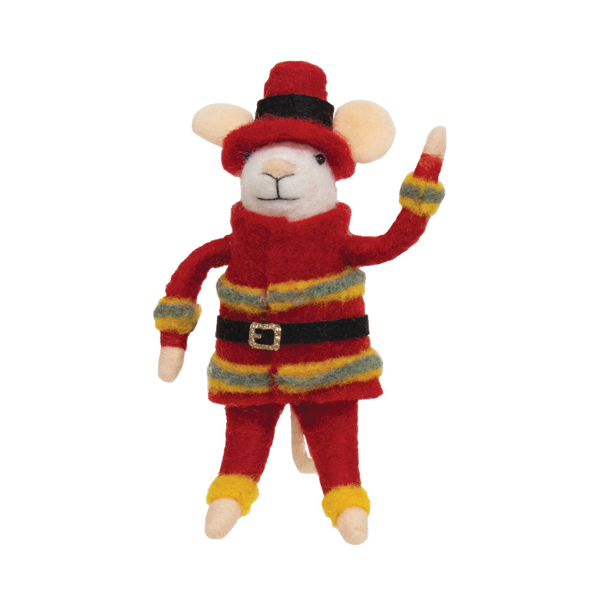 Fireman Mouse Felted Ornament