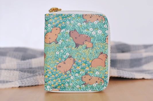 Capybara Pattern Zipper Wallet featuring Noristudio Capybara