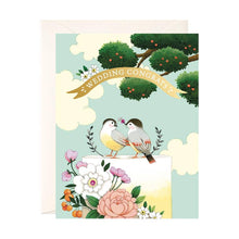 Load image into Gallery viewer, Birds on Cake Wedding Greeting Card
