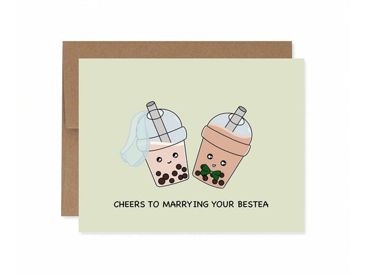 Cheers to Marrying Your Bestea | Wedding Card