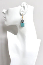 Load image into Gallery viewer, HYLE19 Turquoise cube earrings
