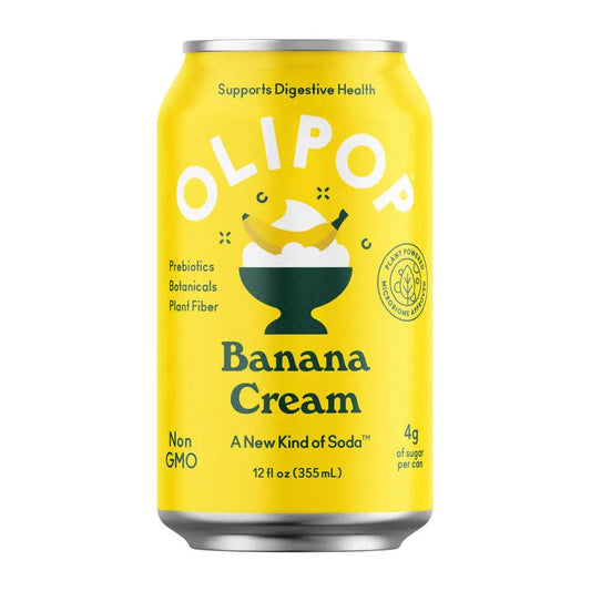 OLIPOP Prebiotic Soda, Banana Cream, 12 fl oz