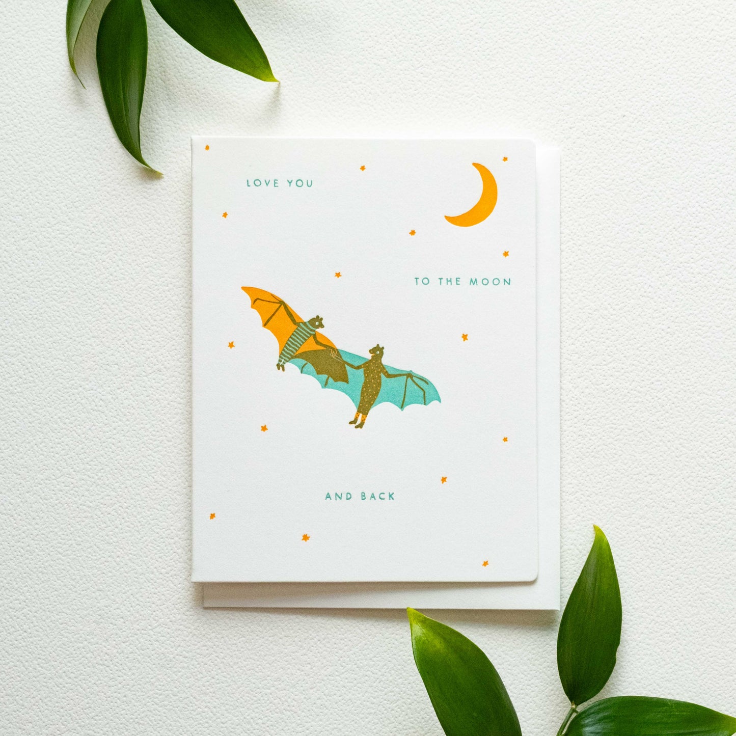 Bats Moon | Love | Letterpress Card
