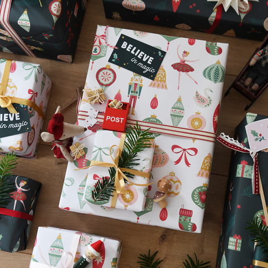 Nutcracker White Christmas Wrapping Paper