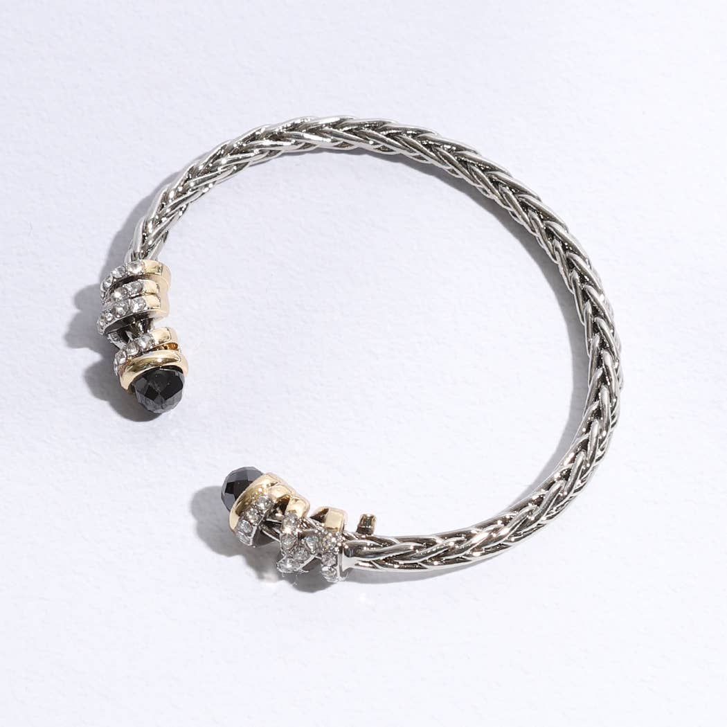 RH 2T 4MM Round Ponytail Bangle Bracelet