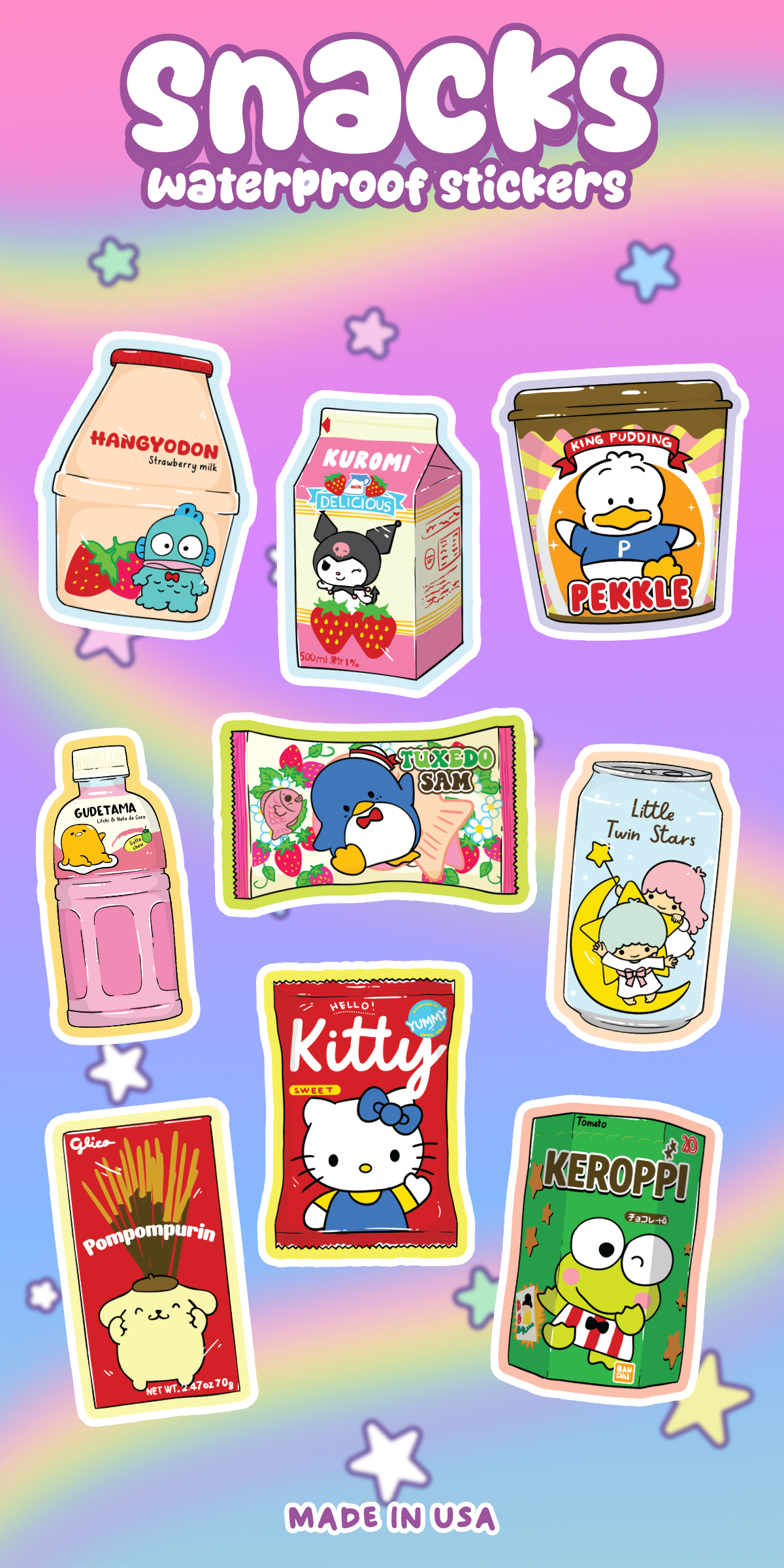 Snacks Sticker Sheets