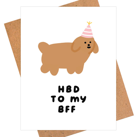 Party Dog Birthday Card, To My BFF