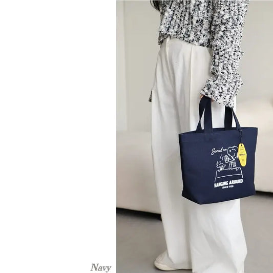 Peanuts Snoopy 75th Anniversary Cotton Eco Bag Green