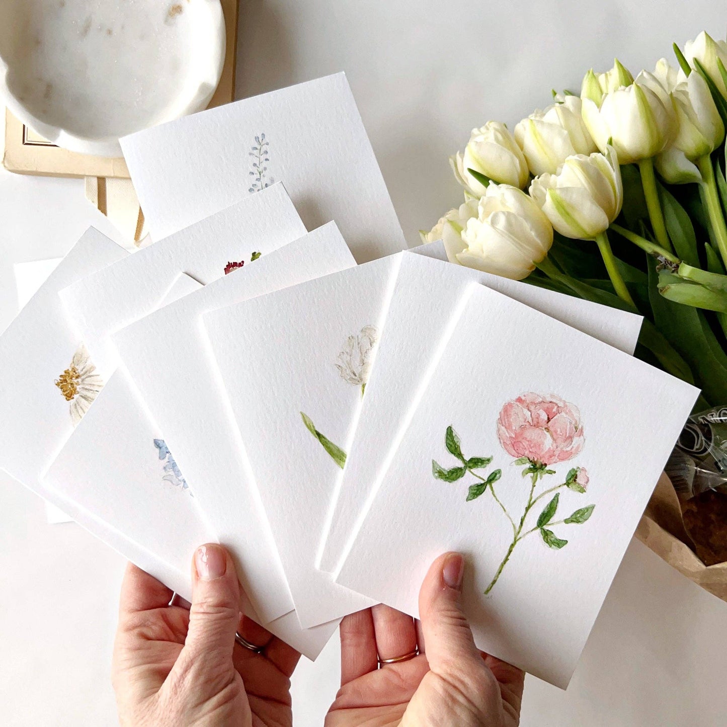 Assorted garden flowers notecard