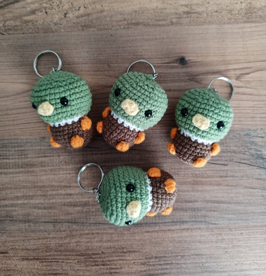 Handmade Green Duck Keychain  Unique Animal Gift