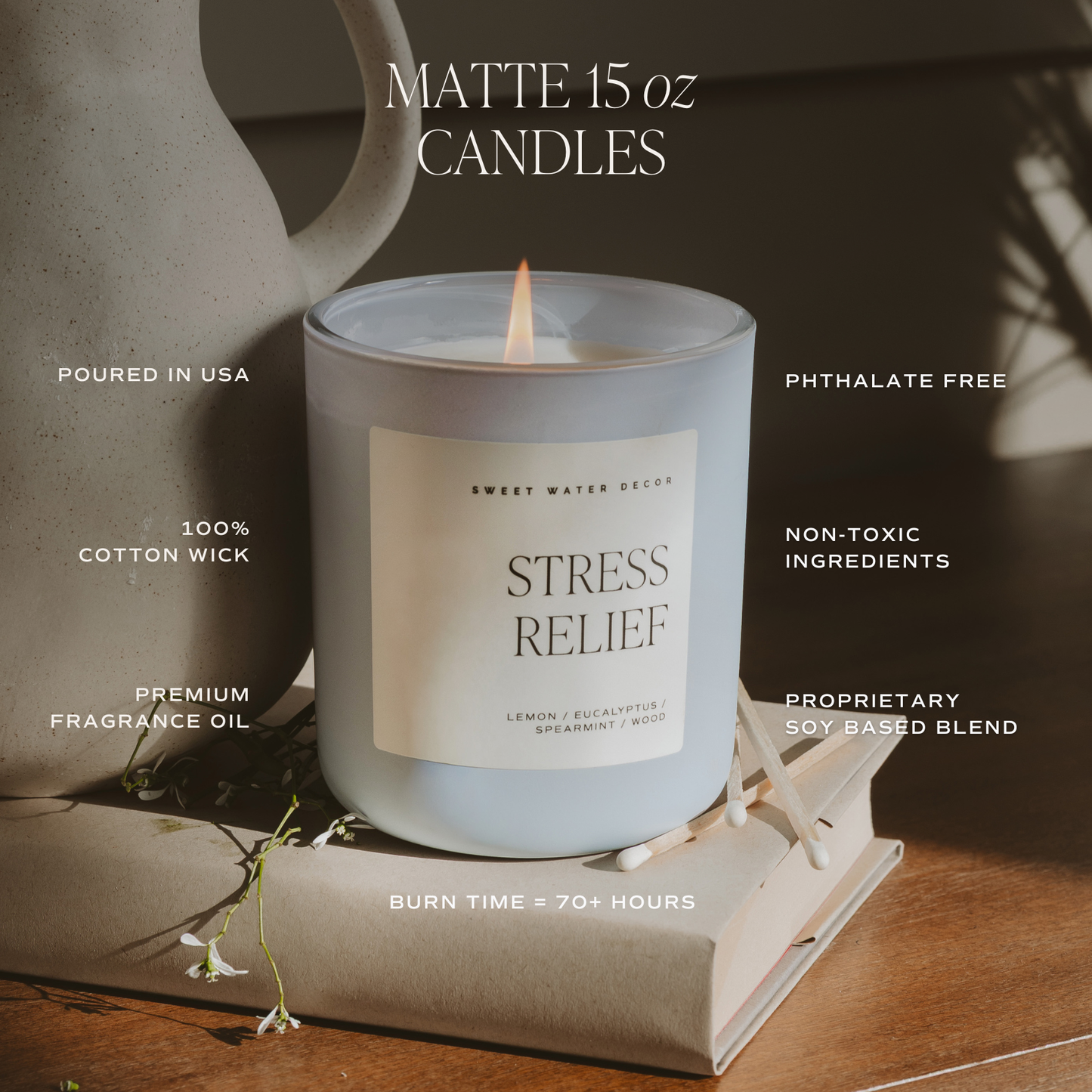 *NEW* Spa Day 15 oz Soy Candle, Matte Jar - Spring Decor