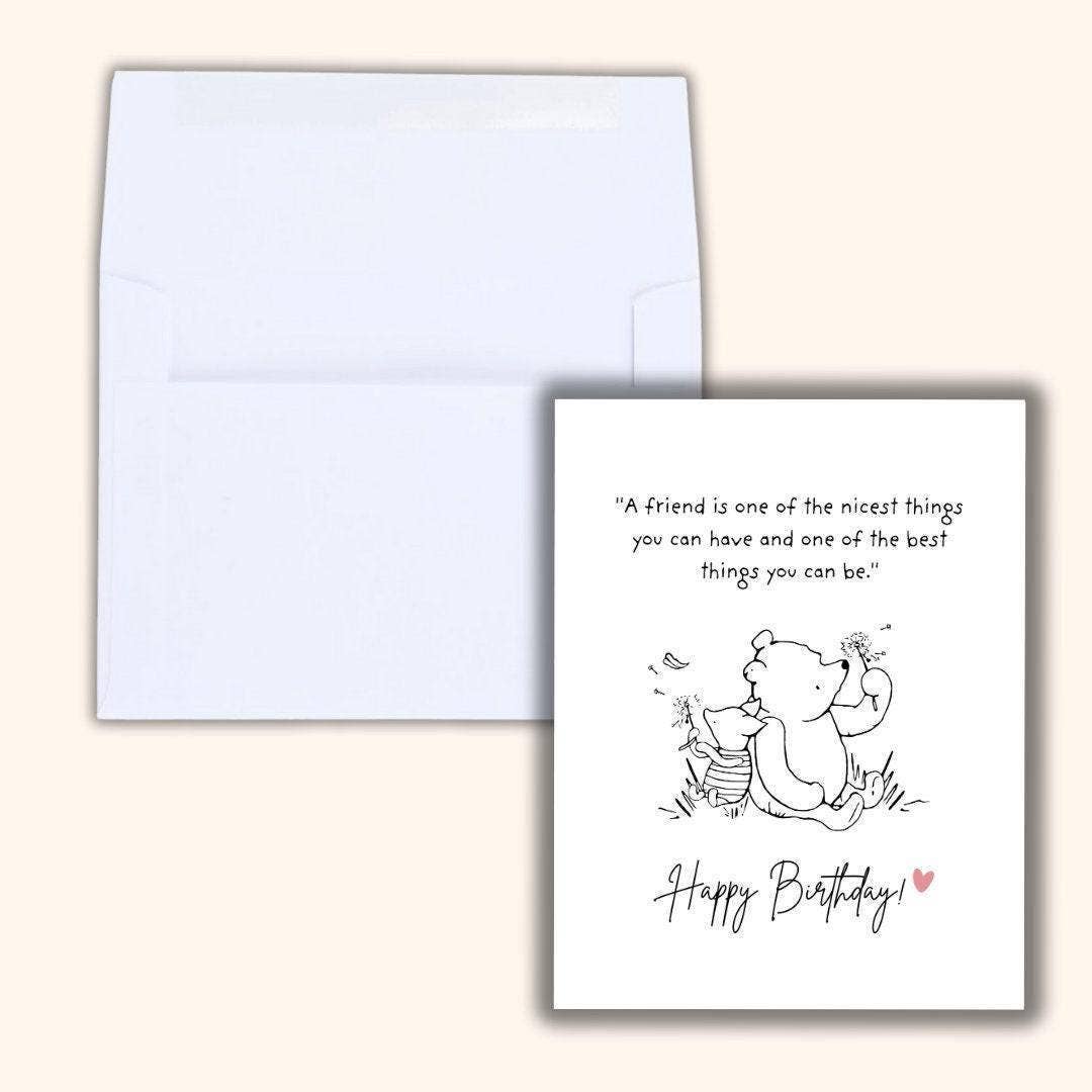 Winnie the Pooh Birthday Card - Best Friend Gift