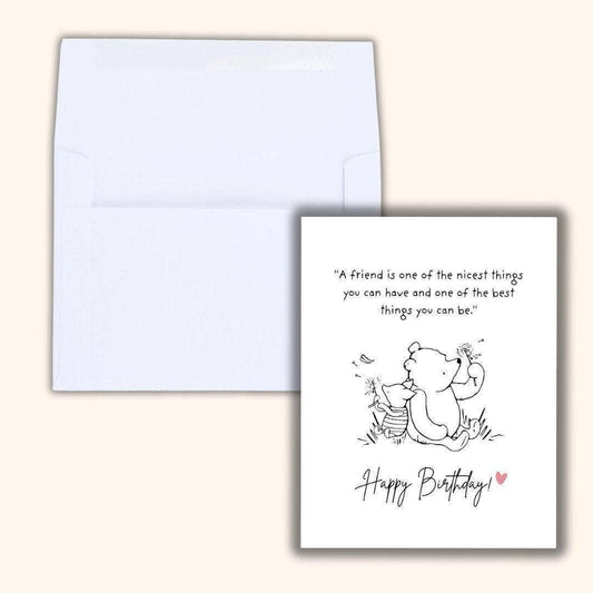 Winnie the Pooh Birthday Card - Best Friend Gift