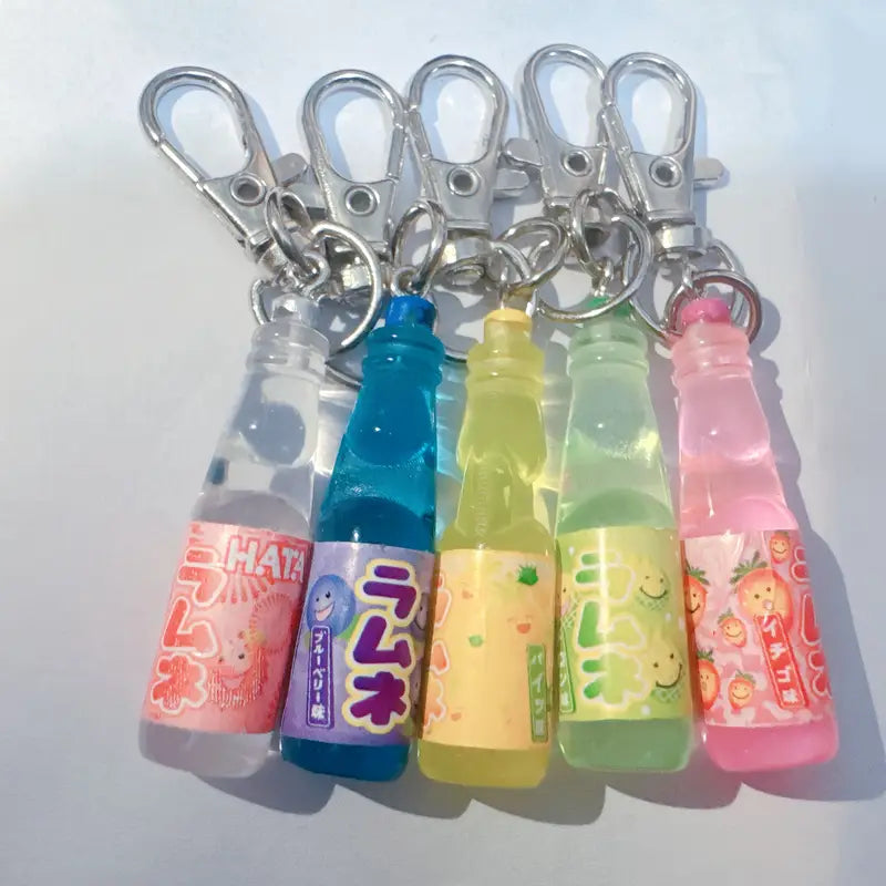 Mini Colorful Beverage  Bottle Keychain