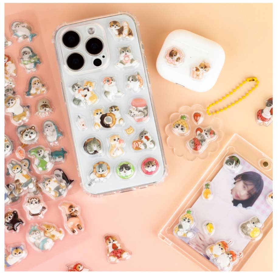 Mofusand Candy Deco Sticker - Puffy 3D Cat Sticker Collection