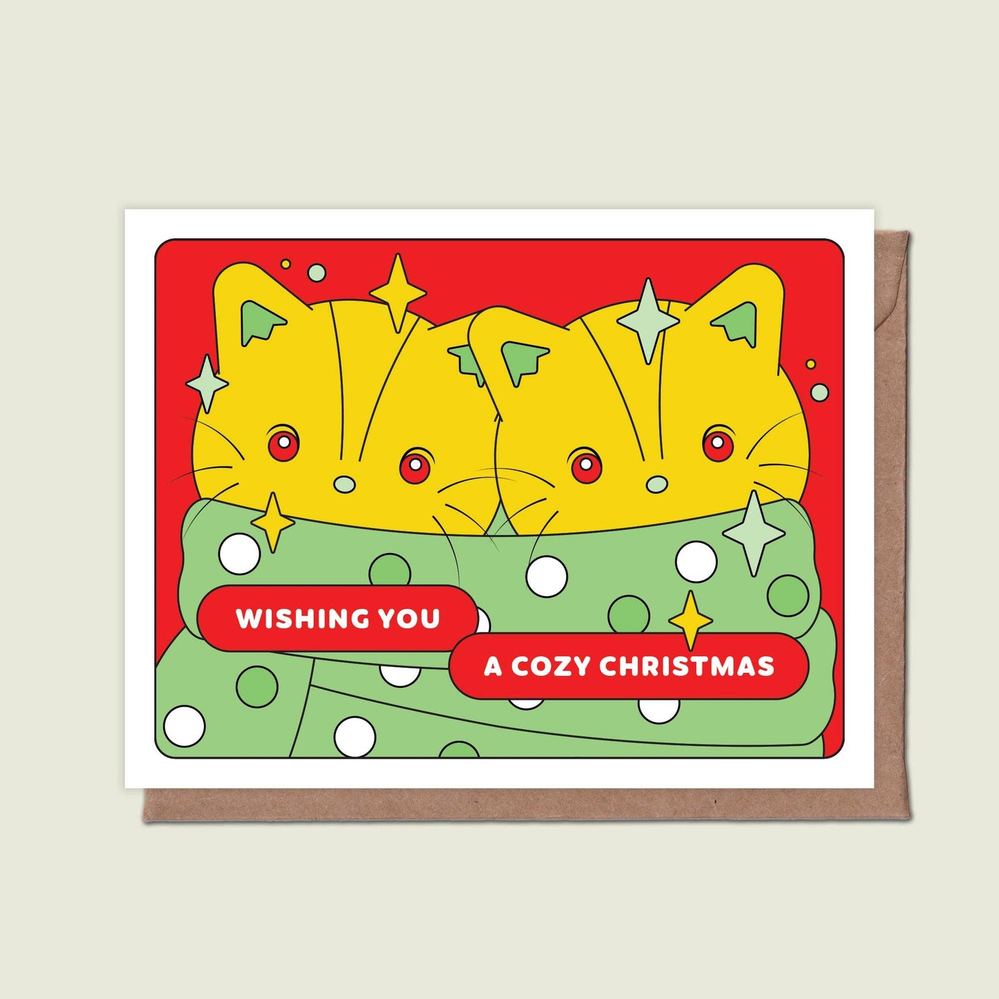 Wishing You A Cozy Christmas Kittens Greeting Card
