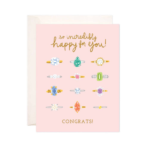 Congrats Rings Greeting Card - Engagement Card - Front & Company: Gift Store