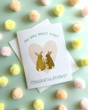 Load image into Gallery viewer, Bunny Makes Three Baby Card
