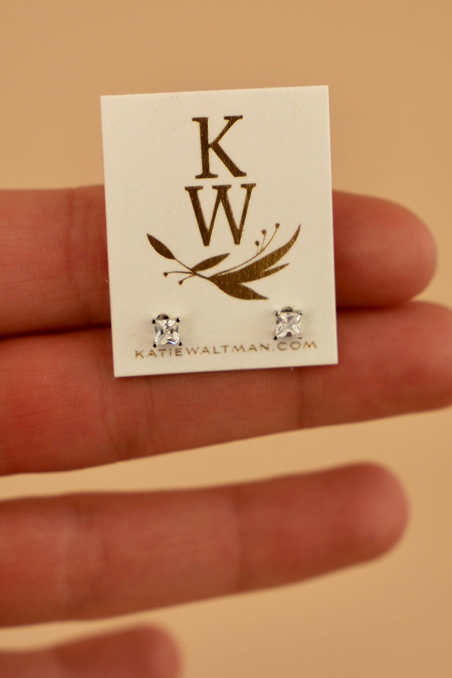 SILVER SQUARE CZ STUDS