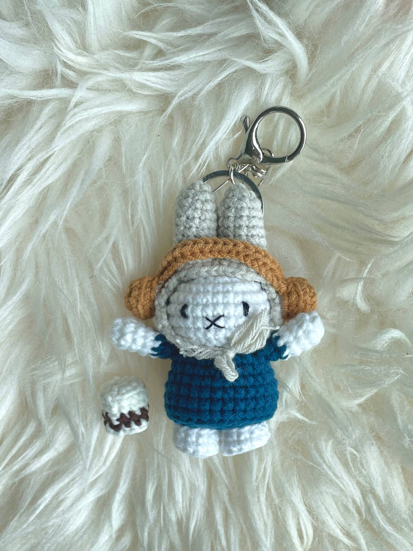 Crochet Miffy Keychain, Amigurumi Bunny, Handmade StuffedToy