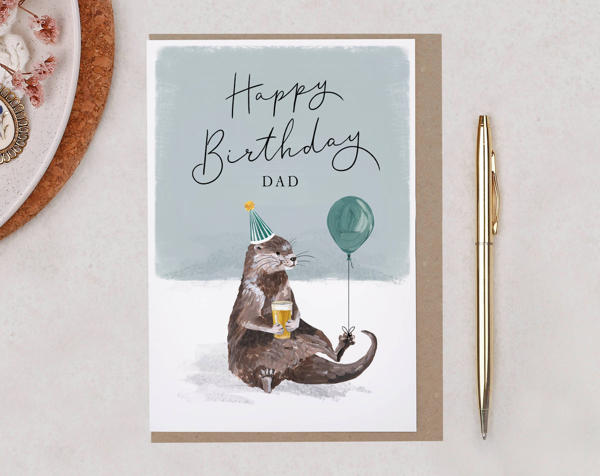 Dad Birthday Card | Male Card Father | Otter Greeting Card